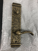 Signature Hardware 441362 Griggs Left Handed Solid Brass Full Plate Keyed Entry Single Cylinder Door Handleset with Interior Lever and 2-3/4" Backset - Antique Brass