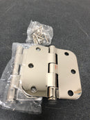 Emtek 92033US14 3-1/2" x 3-1/2" Plated Steel Heavy Duty 5/8" Radius Round Corner Plain Bearing Hinges - Pair - Polished Nickel