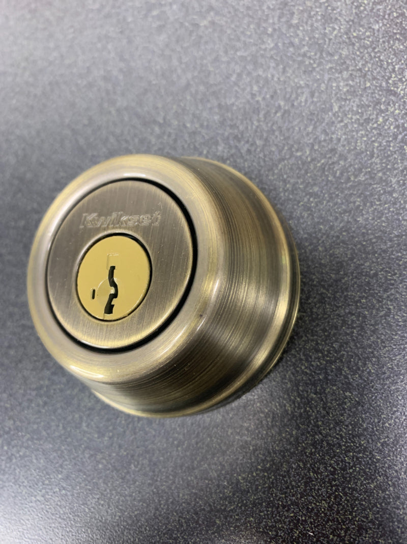 Kwikset 785-5SV1 Double Cylinder SmartKey Deadbolt from the 780 Series - Antique Brass