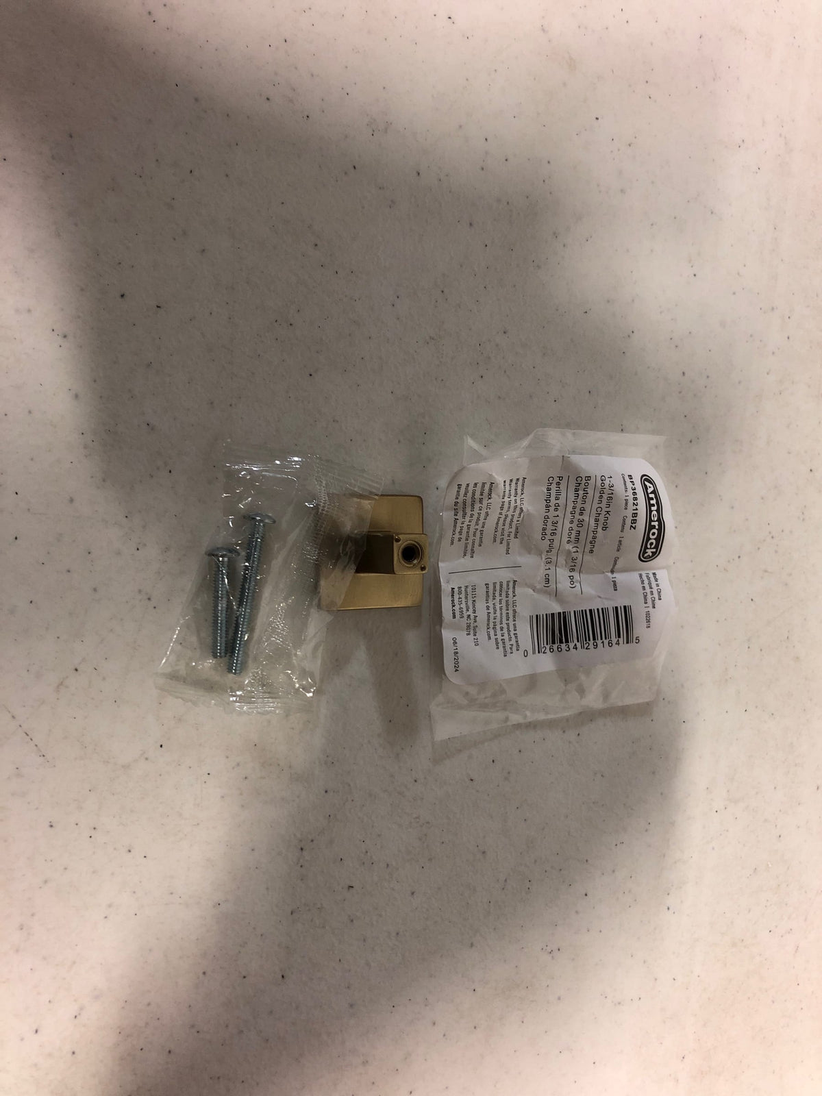 Amerock | Cabinet Knob | Golden Champagne | 1-3/16 inch (30 mm) Length | Kamari | 1 Pack | Drawer Knob | Cabinet Hardware
