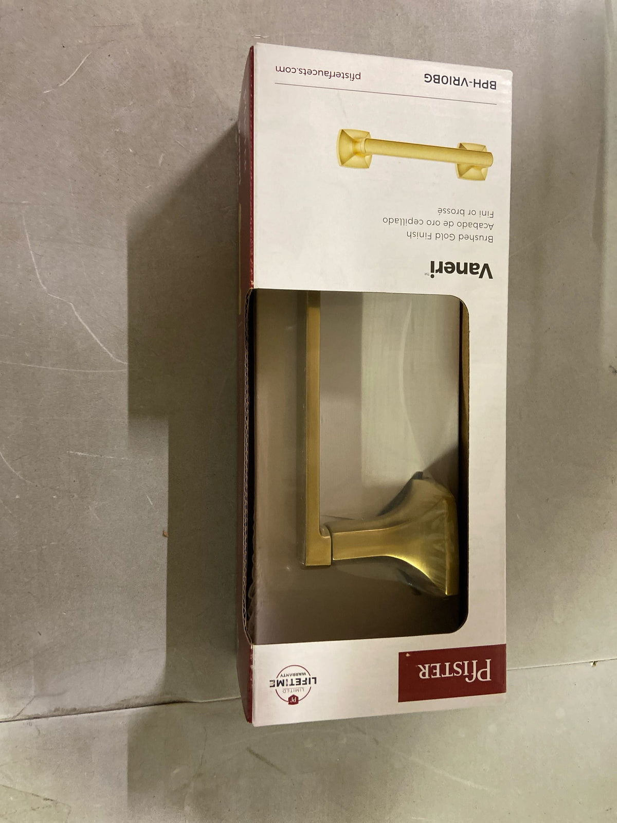Pfister BPH-VRI0BG Vaneri Wall Mounted Pivoting Toilet Paper Holder - Brushed Gold