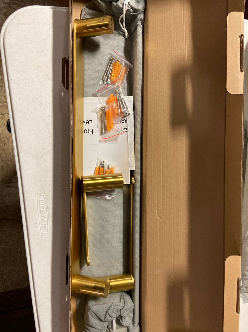 Kingston Brass BAHK6112478BB Dessau Bathroom Accessory Set, Brushed Brass - 5 Piece