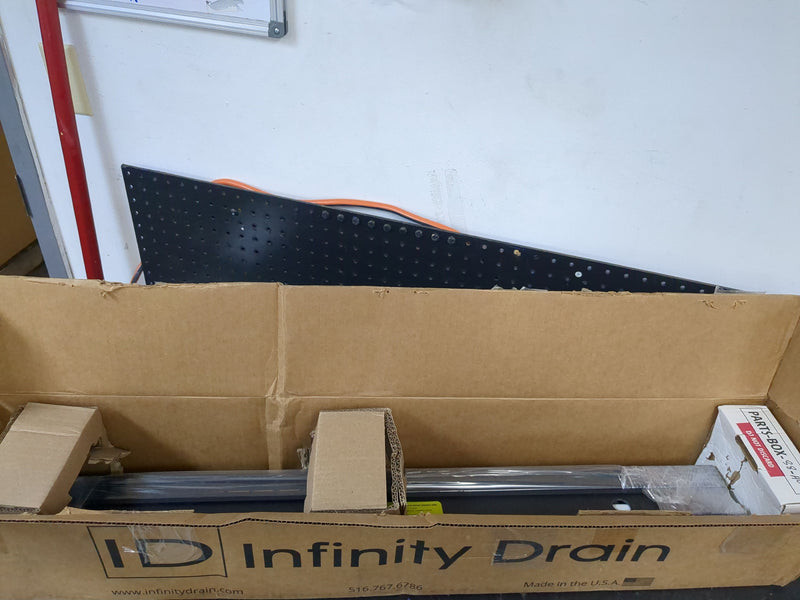 Infinity Drain S-LT 3836 ORB 36" S-PVC Series Low Profile Complete Kit with 1 1/2" Perforated Offset Slot Grate in Oil Rubbed Bronze