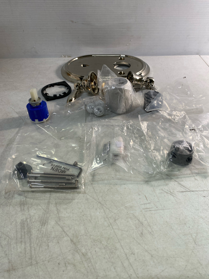 Moen UTS4311NL Weymouth 2 Function Pressure Balanced Valve Trim Only with Double Lever Handle, Integrated Diverter - Less Rough In - Polished Nickel