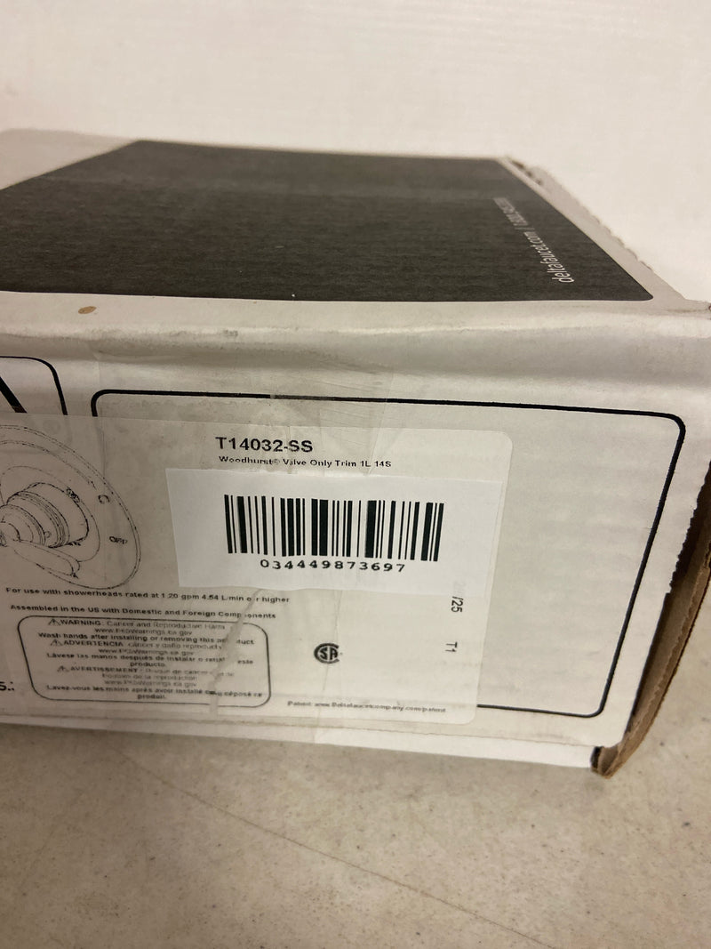 Delta Faucet T14032-SS Woodhurst Valve Only Trim, Stainless (Valve sold separately)