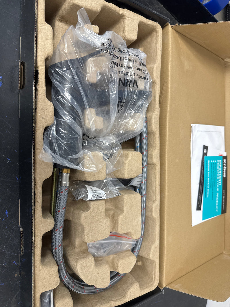 Kraus KBF-1401MB Indy Single Hole Single-Handle Basin Bathroom Faucet in Matte Black