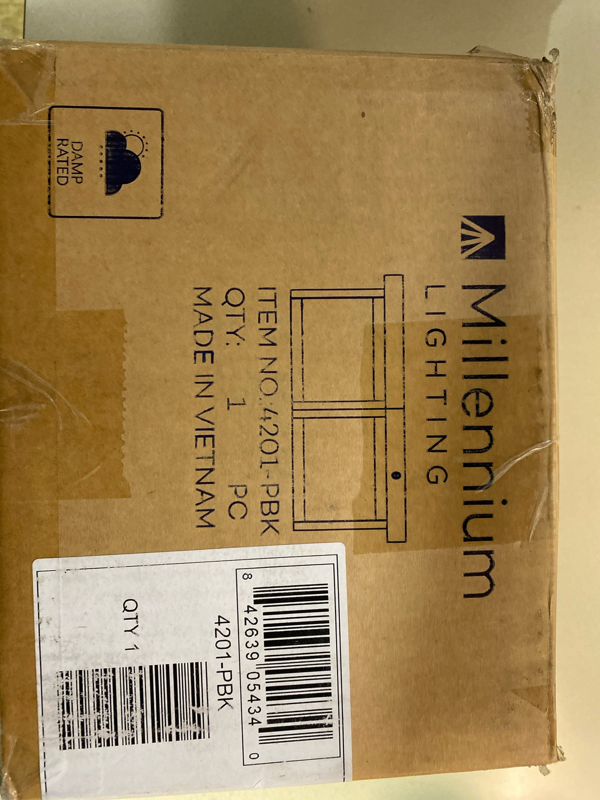 Millennium Lighting 4201-PBK Evanton 8" Wide Flush Mount Ceiling Fixture - Powder Coated Black