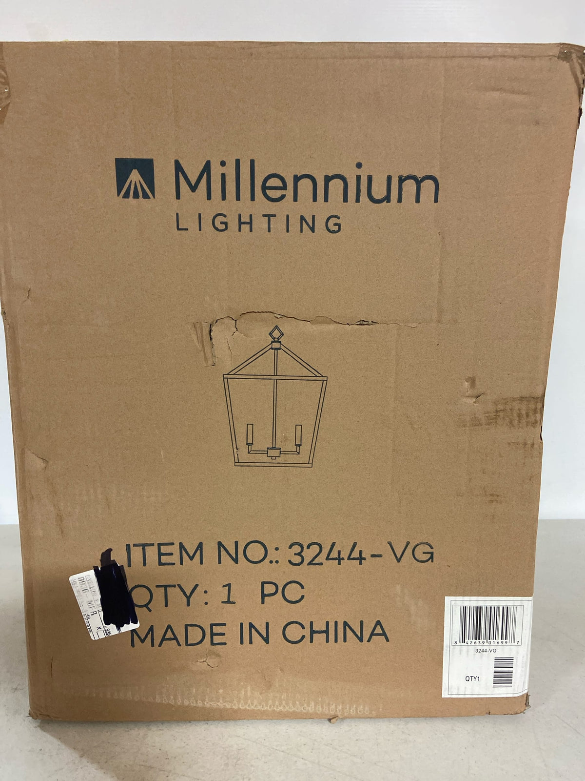 ML Lighting 3244-VG Four Light Pendant, Gold, Champ, Gld Leaf