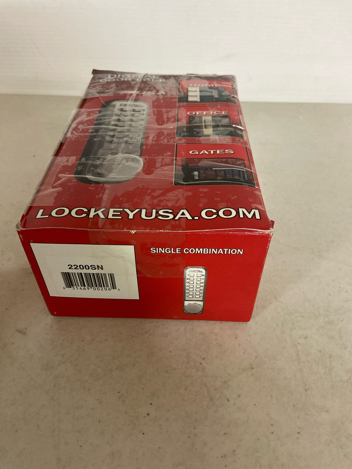 Lockey USA 2200SN Surface Mount Lock, Satin Nickel, Keypad, Retractable, Keyless