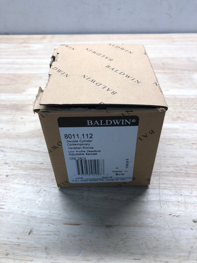Baldwin 8011112 Contemporary Double Cylinder Deadbolt for 1-5/8" Bore Hole - Venetian Bronze