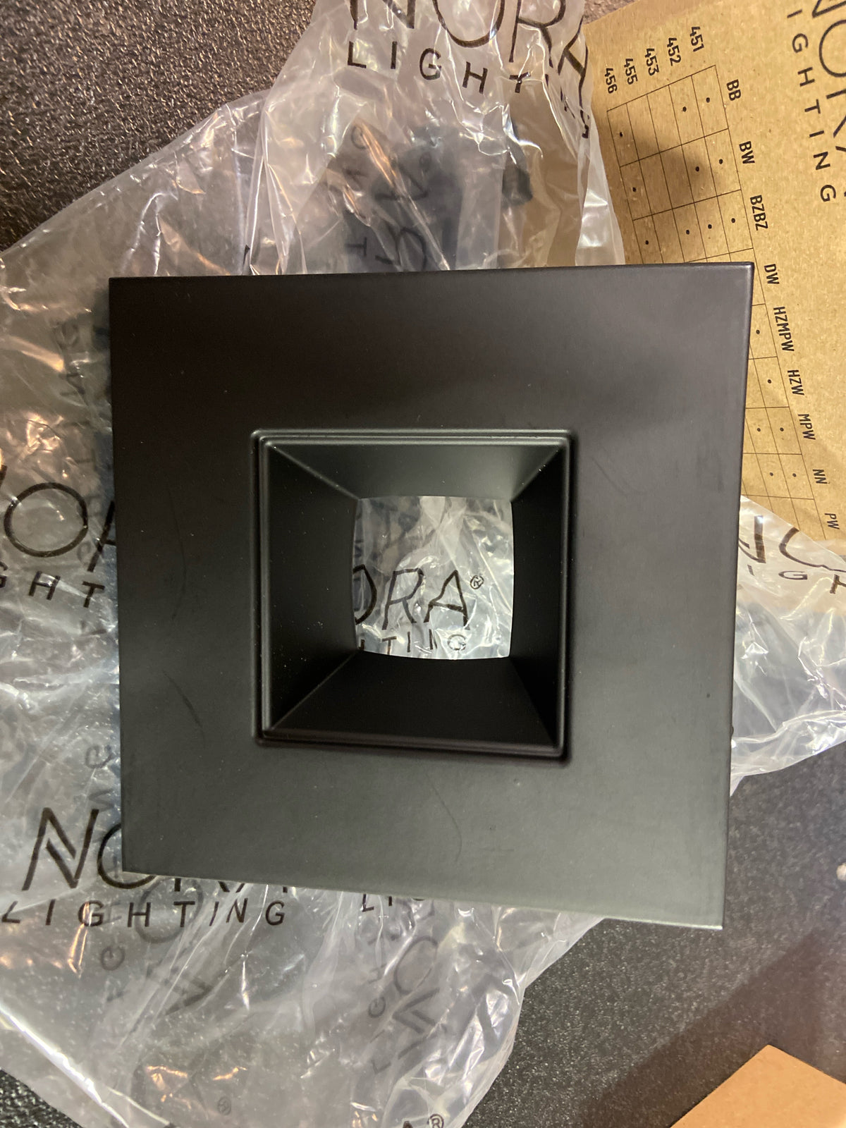 Nora Lighting NLCBC2-45630BB/10 Cobalt 4" Integrated LED Square Recessed Trim - 1000 Lumens, 3000K - Black