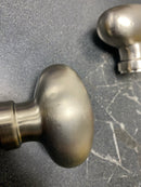 Baldwin 5225056FD Egg Reversible Non-Turning Two-Sided Dummy Door Knob Set with Classic Rosette from the Estate Collection - Lifetime Satin Nickel