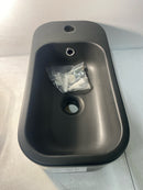 WS Bath Collections Cosa Mini 48L - 86103L BM Cosa 18-7/8" Rectangle Ceramic Vessel or Wall Mounted Bathroom Sink with Overflow and Single Faucet Hole - Matte Black