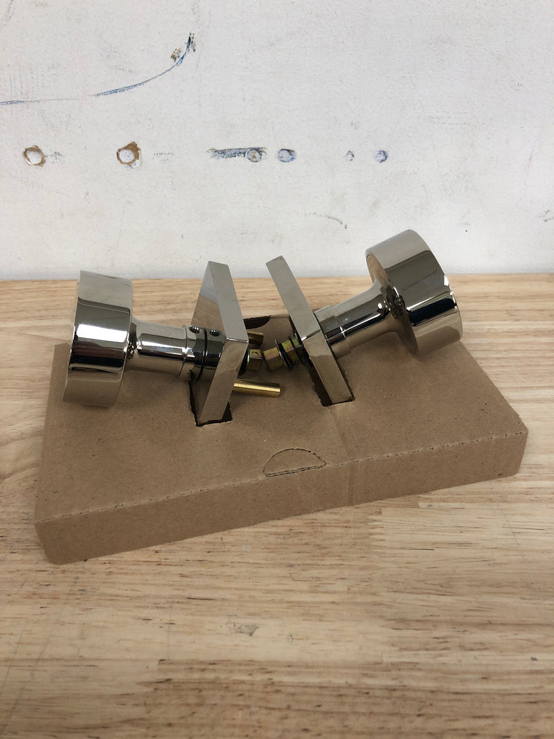 Emtek 5110ROUUS14 Round Passage Door Knob with Modern Square Rosette 2-3/8" BS