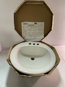 PROFLO PF194RWH Rockaway 19" Circular Vitreous China Drop In Bathroom Sink with Overflow and 3 Faucet Holes at 4" Centers - White