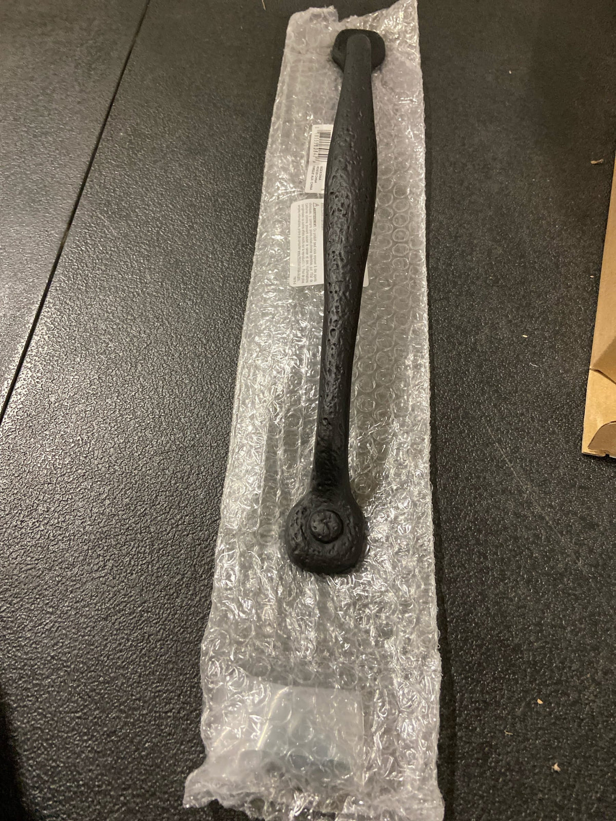 Hickory Hardware P3005-BI Refined Rustic 12" Center to Center Raw Vintage Appliance Handle / Barn Door Pull - Black Iron