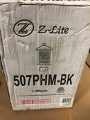 Z-Lite 507PHM-BK Holbrook 16" Tall 1 Light Outdoor Post Light with Seedy Glass - Black