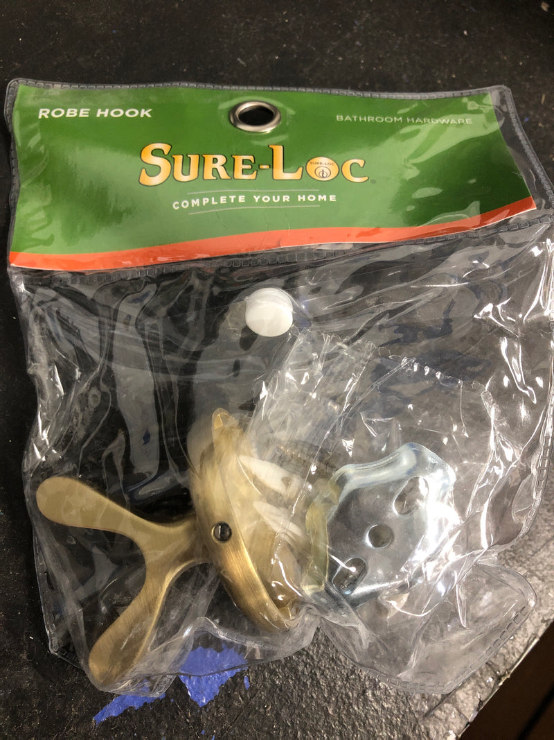 Sure-Loc VT-RH1 SB Ventura Double Hook Robe Hook - Satin Brass