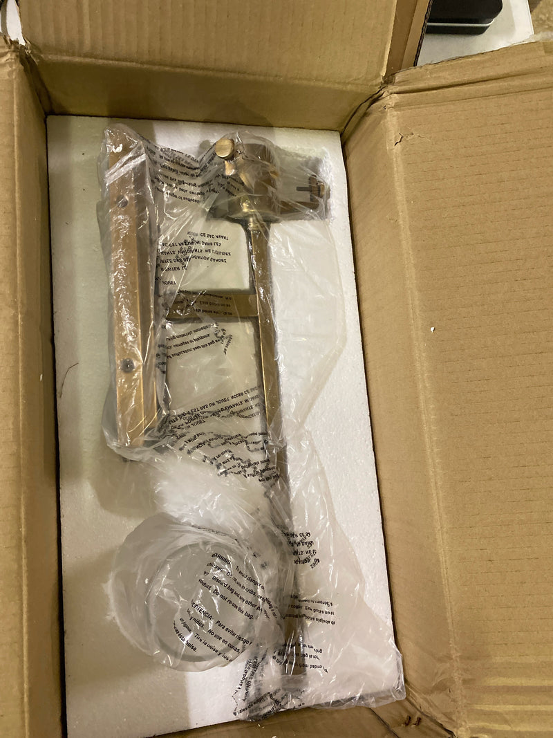 Kichler 45295NBR Alton 1-Light Natural Brass Bathroom Indoor Wall Sconce Light with Clear Seeded Glass Shade