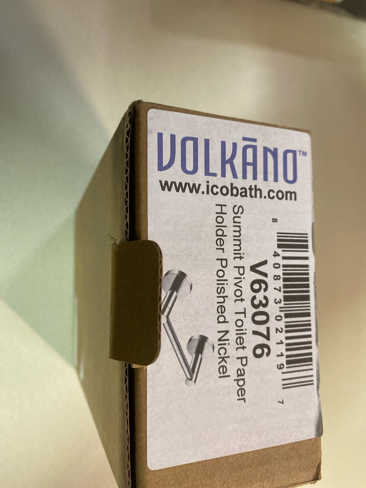 ICO Bath V63076 Volkano Summit Wall Mounted Pivoting Toilet Paper Holder - Polished Nickel