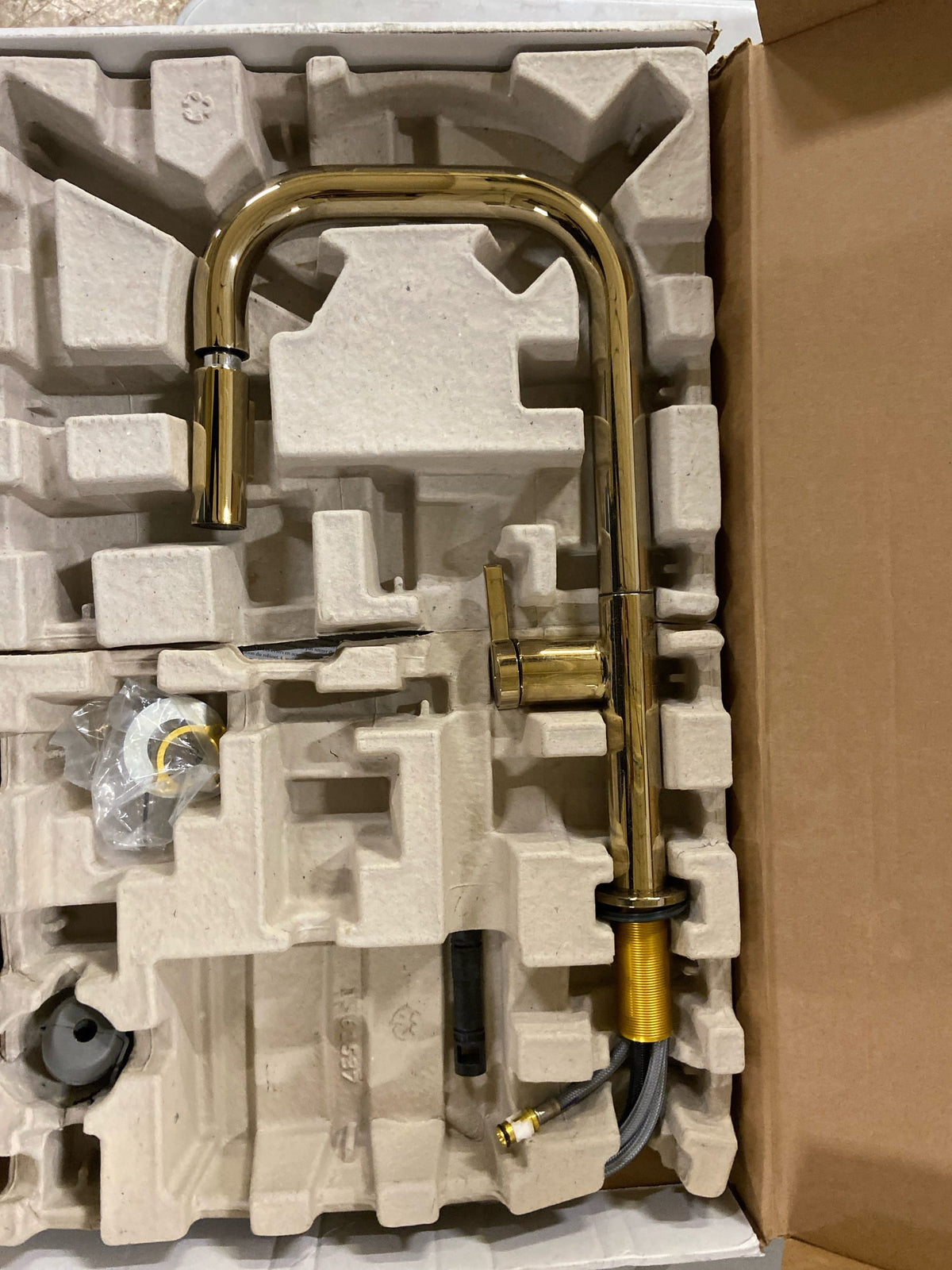 Kohler K-28269-AF Components 1.5 GPM Single Hole Pull Down Kitchen Faucet with Angled High-Arch Spout, DockNetik, ProMotion, and MasterClean Sprayhead Technologies - Vibrant French Gold