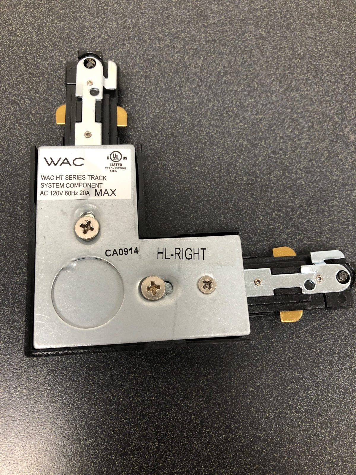 WAC Lighting HL-Right-BK Right L-Connector for H-Track Systems - Black