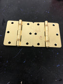 Deltana S35R4BB4 3.5" x 3.5" Ball Bearing 1/4" Radius Corners Mortise Hinge - Pair - Brushed Brass