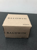 Baldwin HDSQURTSR150 Square Non-Turning One-Sided Surface Mount Dummy Door Lever with Square Rosette from the Reserve Collection - Satin Nickel