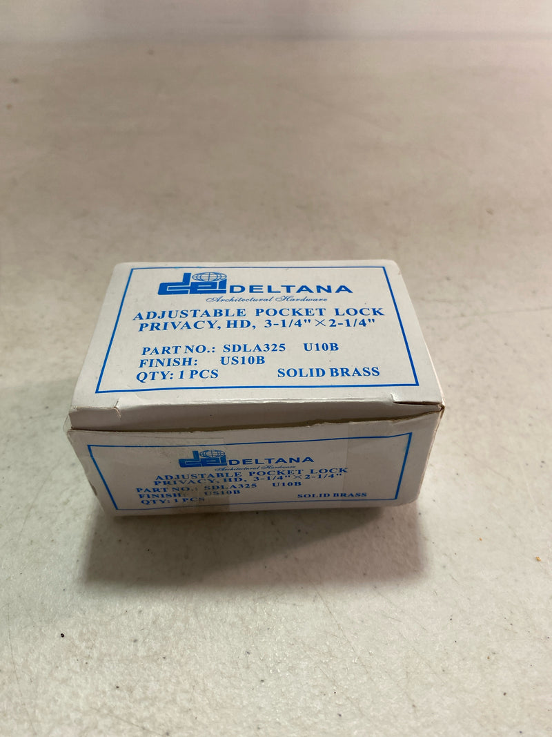 Deltana SDLA325U10B Heavy Duty Pocket Lock; Adjustable; 3-1/4" x 2 1/4" Privacy; Oil Rubbed Bronze Finish