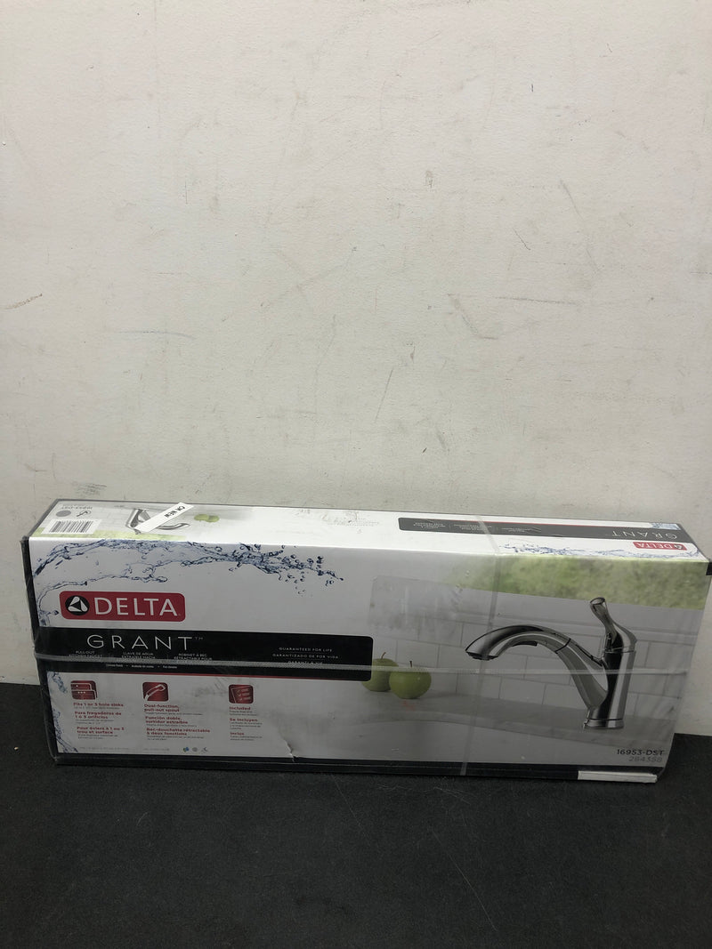 Delta 16953-DST Grant Single-Handle Pull-Out Sprayer Kitchen Faucet in Chrome