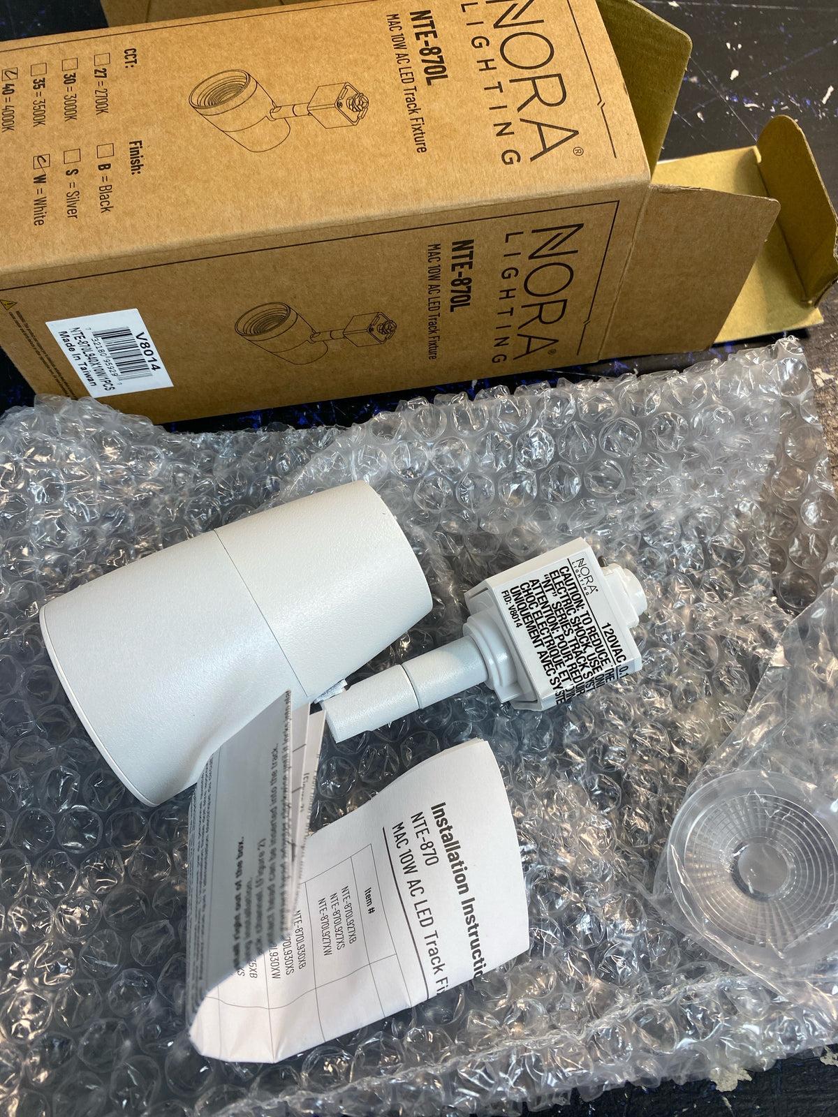 Nora Lighting NTE-870L940X10W MAC H-Track 4000K LED Track Head -4000K - White