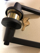 Emtek 5115HLOUS19RH Helios Right Handed Single Cylinder Keyed Entry Door Lever Set with Disk Rose from the Brass Modern Collection - Flat Black