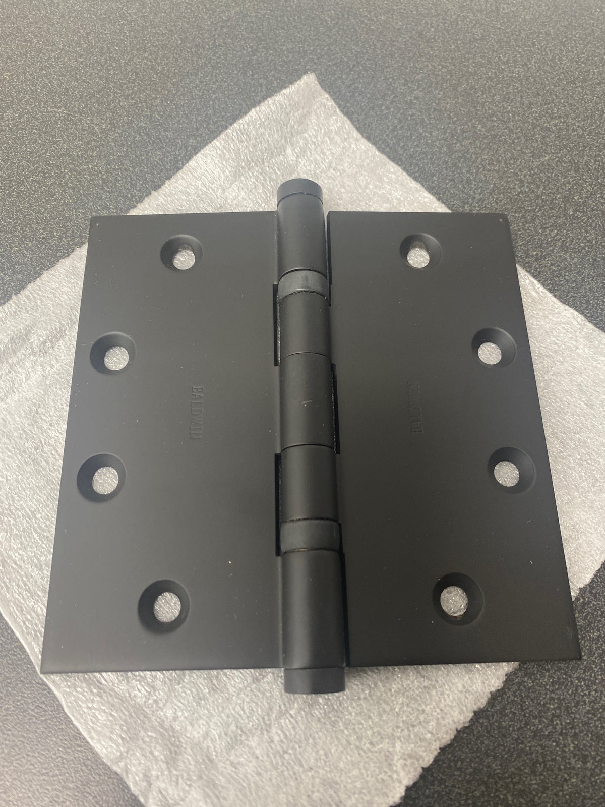 Baldwin 1046190I 4-1/2" Wide Ball Bearing Square Corner Mortise Door Hinge from the Estate Collection - Single Hinge - Satin Black
