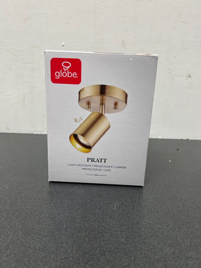 Globe Electric 59765 Pratt 1-Light Track Lighting Spotlight, Matte Brass, Gold