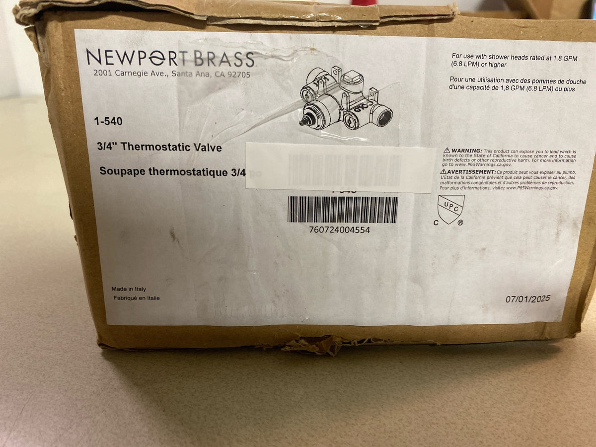 Newport Brass 1-540 Tub and Shower Thermostatic Rough-In Valve with 3/4" NPT Outlet - N/A
