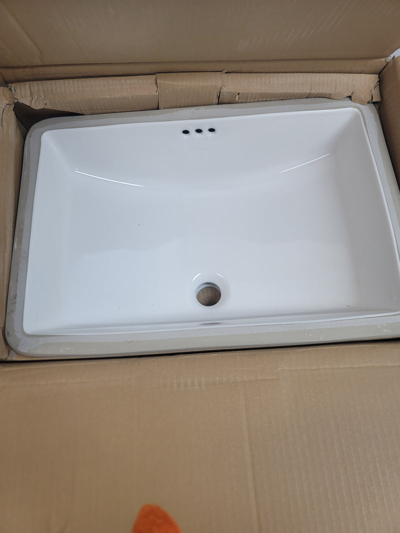 PROFLO PF1812UWH Norris 21" Rectangular Vitreous China Undermount Bathroom Sink with Overflow - White