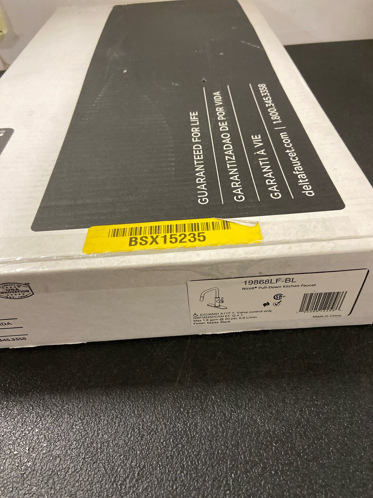 Delta 19868LF-BL Nicoli 1.8 GPM Single Hole Pull Down Kitchen Faucet - Includes Escutcheon - Matte Black