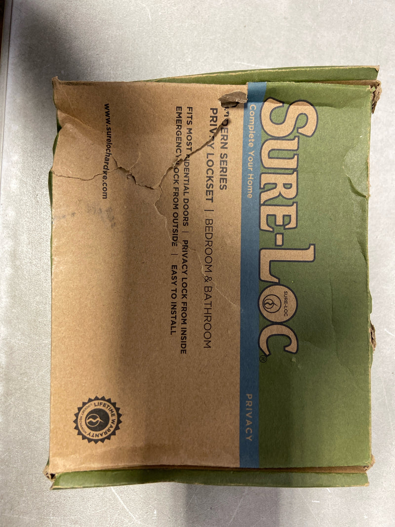 Sure-Loc CT102 SB Cortina Privacy Door Lever Set with Square Rose - Satin Brass