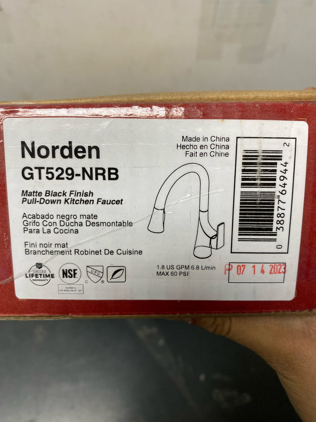 Pfister GT529-NRB Norden 1.8 GPM Single Hole Pull Down Kitchen Faucet - Matte Black