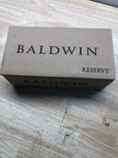 Baldwin PSSQUCFR190 Square Passage Door Lever Set with 5 Inch Rectangle Rose from the Reserve Collection - Satin Black