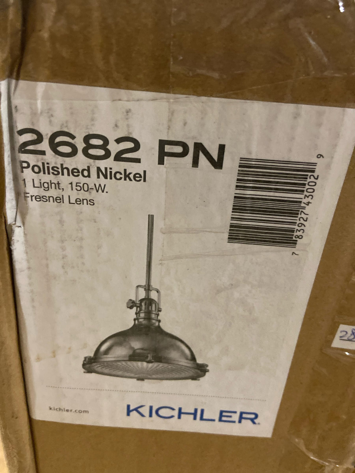 Kichler 2682PN Hatteras Bay Single Light 18" Wide Pendant Light with Fresnel Lens - Polished Nickel