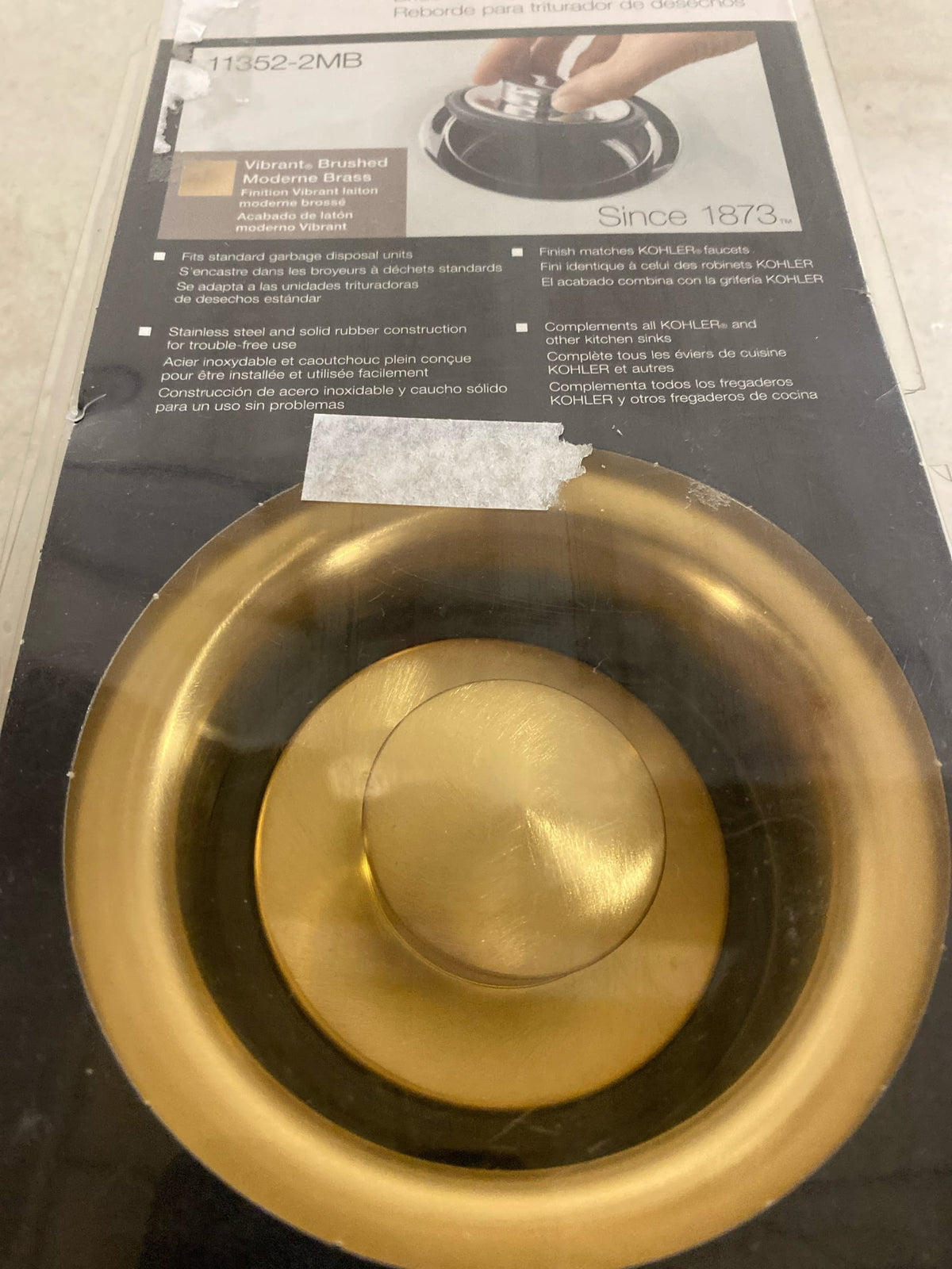 Kohler Solid Durable Disposal Flange and Stopper for Standard Garbage Disposals