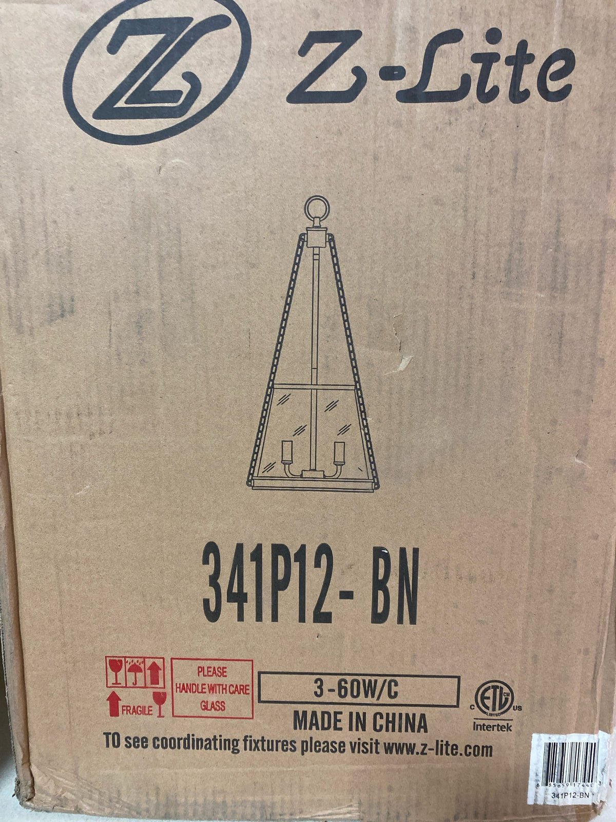 Z-Lite 341P12-BN Prescott 3 Light 12" Wide Pendant - Brushed Nickel