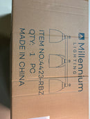 Millennium Lighting 4423-RBZ 3 Light 22" Wide Vanity Light with Frosted Glass Shades - Rubbed Bronze