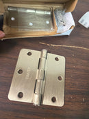 Emtek 9100 Steel Hinges (Pair) - SD - 1/4" Radius Corner - 3 1/2" x 3 1/2" - 9102315 - Satin Nickel (US15)