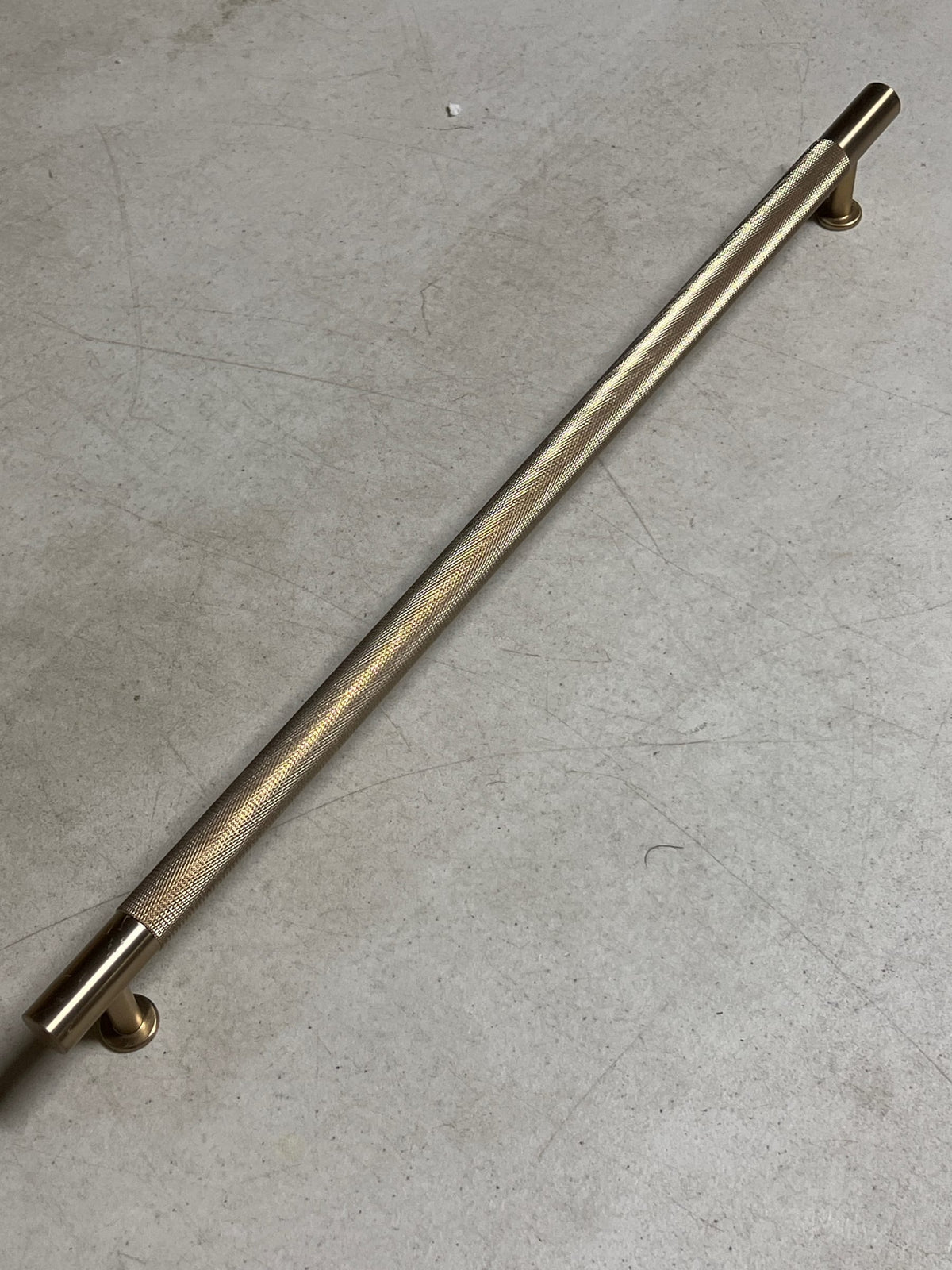 Knurled Texture Solid Brass Knurled Hardware Cabinet T-Bar Pull Handles - Round Bar Series - Brushed Brass (18" Appliance Handle)