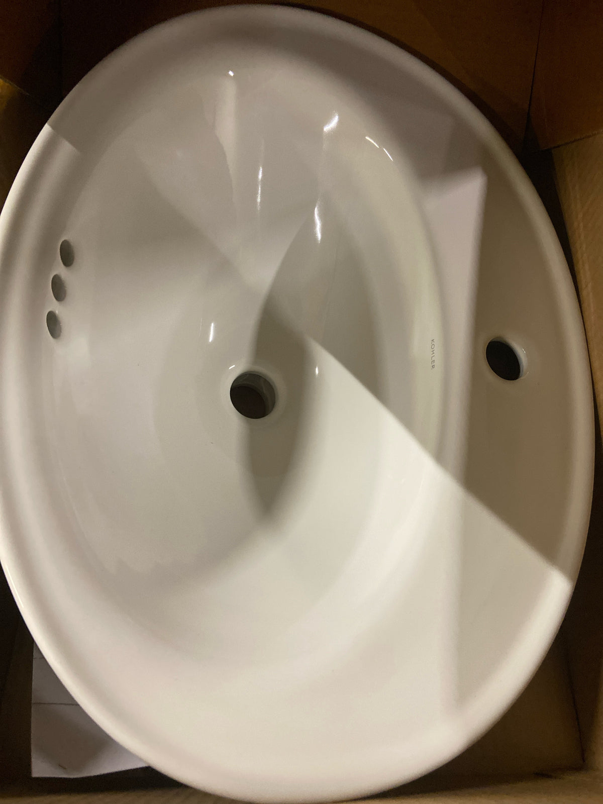 Kohler K-2075-1-0 Serif 22.1 in. x 16.25 in. Drop-In Bathroom Sink in White Vitreous China