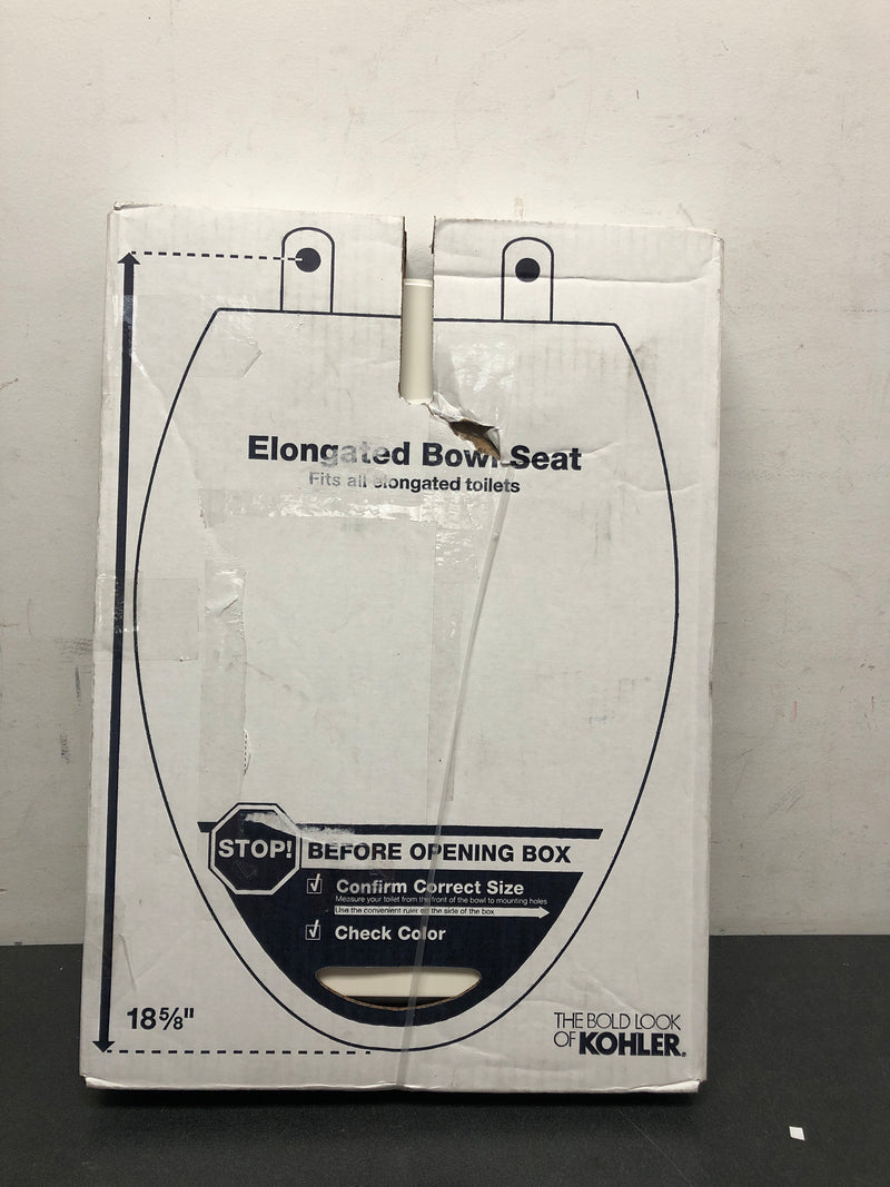 Kohler K-4774-96 Brevia Q2 Elongated Closed-Front Toilet Seat with Quick-Release and Quick-Attach Hinges - Biscuit