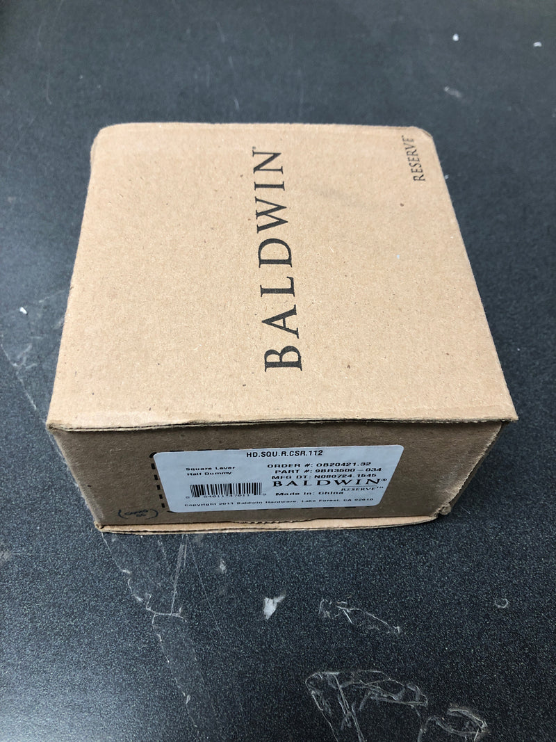 Baldwin HDSQURCSR112 Square Non-Turning One-Sided Dummy Door Lever with Square Rose - Venetian Bronze