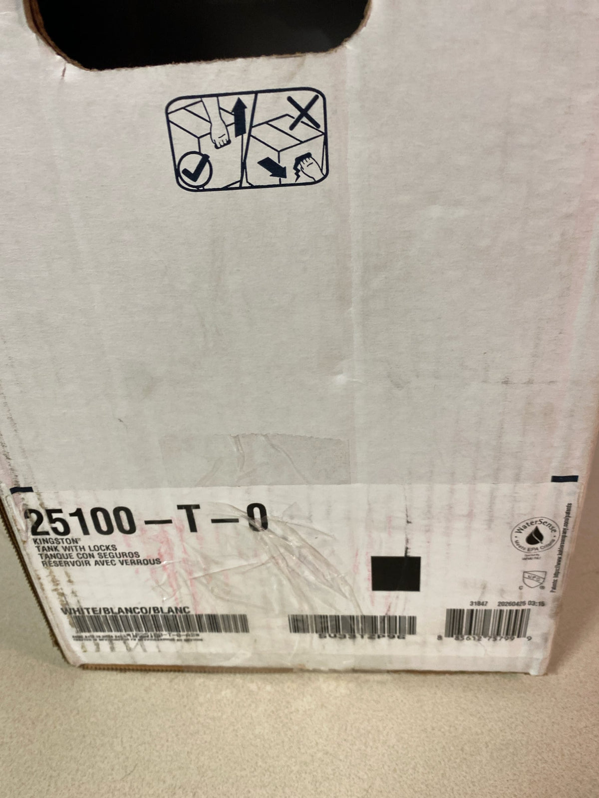 KOHLER Kingston 1.28 Toilet Tank with Tank Cover Locks